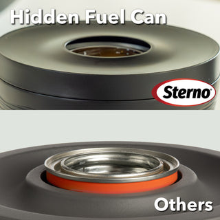 Sterno Small Tabletop Firepit with Firepit Gel Fuel, Onyx, Round, 6.5" D x 5" H