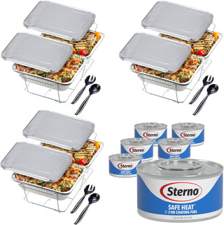 Sterno Disposable Chafing Dish Buffet Set for Large Parties  - (30 PC)