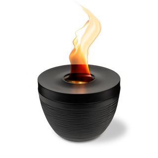 Sterno Small Tabletop Firepit with Firepit Gel Fuel, Onyx, Round, 6.5" D x 5" H