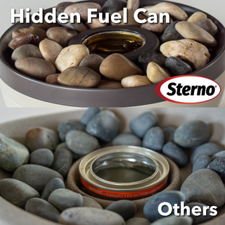 Sterno Medium Tabletop Firepit with Firepit Gel Fuel, Onyx, Round, 9.5" D x 5" H