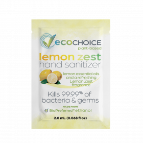 EcoChoice Hand Sanitizer Lemon Zest - Single Use Packets - Bulk 2000/case
