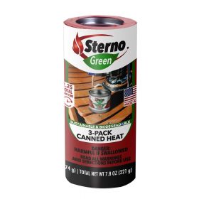 45 minute Sterno® Green Canned Heat Outdoor - 3 pack